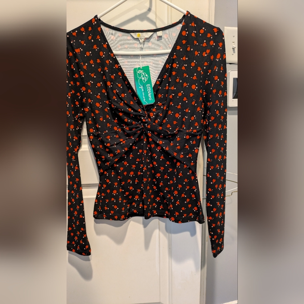 NWT Boden Twist Front Ponte Jersey Top US Size 6